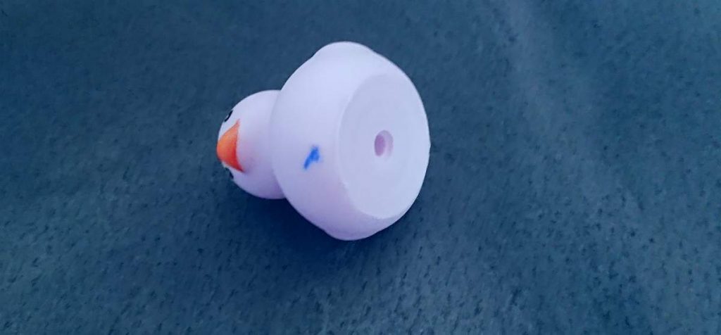 Ente mit Einstichstelle