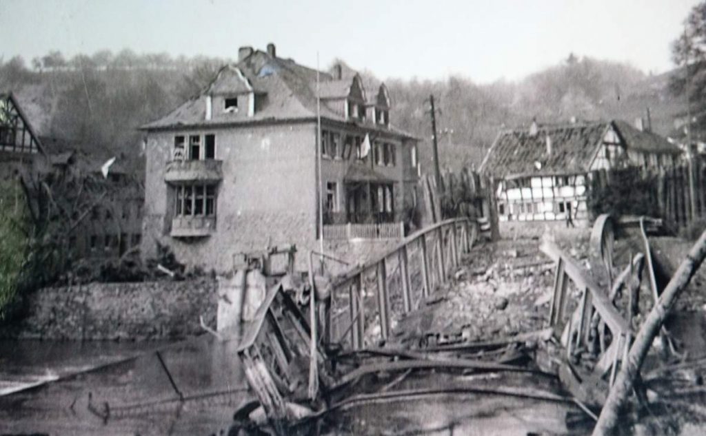 Brücke Hoffnungsthal gesprengt
